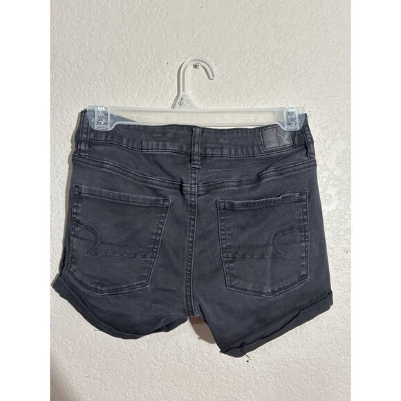 American Eagle Shorts Womens Black Denim High-Rise Shorts Size 2 - Picture 2 of 11